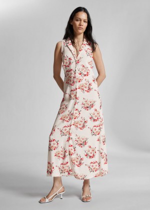 Saty & Other Stories Collared Midi Shirt Damske Svetlo Béžové | SK-HX2871609