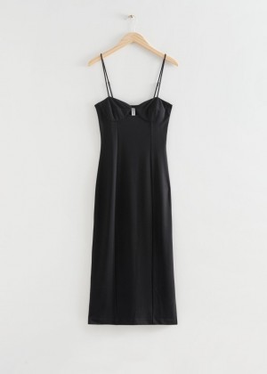Saty & Other Stories Cut Out Bodycon Damske Čierne | SK-SP8934502