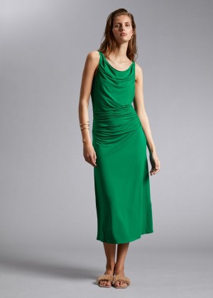 Saty & Other Stories Draped Cowl Neck Midi Damske Svetlo Zelene | SK-CA8749162