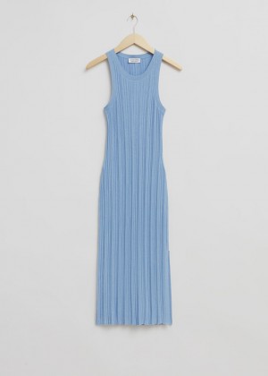 Saty & Other Stories Fitted Midi Tank Damske Svetlo Modre | SK-TF8139620