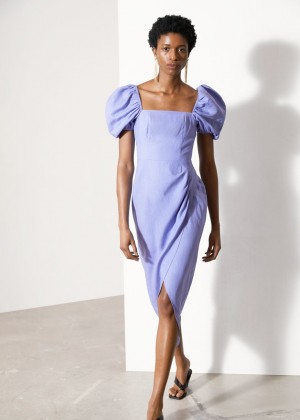 Saty & Other Stories Fitted Puff Sleeve Damske Svetlo Nachový | SK-WI6124873