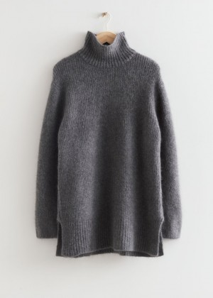 Saty & Other Stories Knit Turtleneck Mini Damske Siva | SK-US2108456