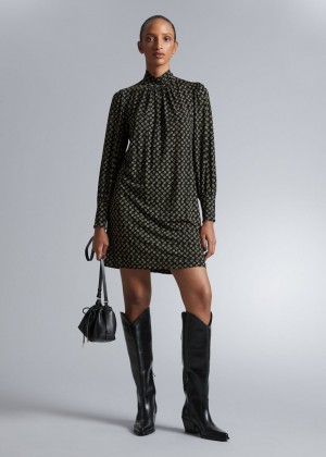 Saty & Other Stories Mock Neck Midi Damske Čierne | SK-GK5793014