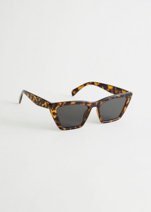 Slnecne Okuliare & Other Stories Angular Cat Eye Damske Hnede | SK-TC2635908