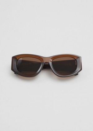 Slnecne Okuliare & Other Stories Sportove Silhouette Acetate Damske Bordove | SK-SW8326507