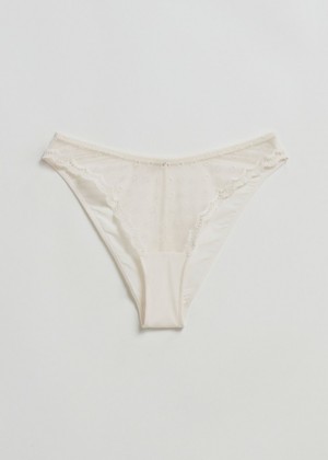 Spodne Pradlo & Other Stories Embroidered Cipkovane Briefs Damske Krém | SK-JL5743219