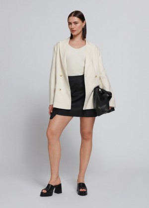 Sukna & Other Stories 90s Inspired Linen Wrap Damske Čierne | SK-CR2563780