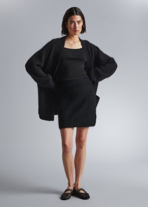 Sukna & Other Stories Fuzzy Knit Mini Damske Čierne | SK-JQ1623987
