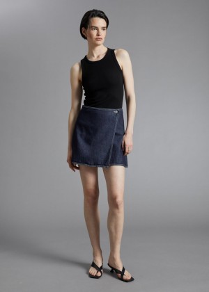 Sukna & Other Stories Low-Rise Denim Wrap Damske Tmavo Modre | SK-GN3986102
