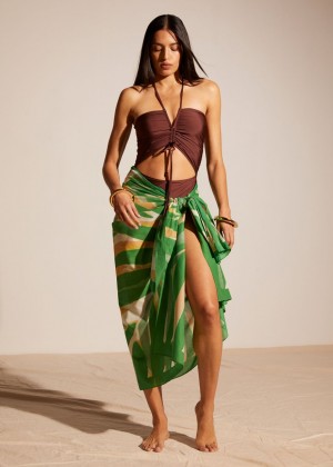 Sukna & Other Stories Printed Bavlnene Sarong Damske Zelene | SK-VI7143059