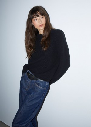 Sveter & Other Stories Boxy Cashmere Damske Čierne | SK-UB3492670