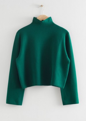 Sveter & Other Stories Boxy Turtleneck Knit Damske Zelene | SK-HT7630985