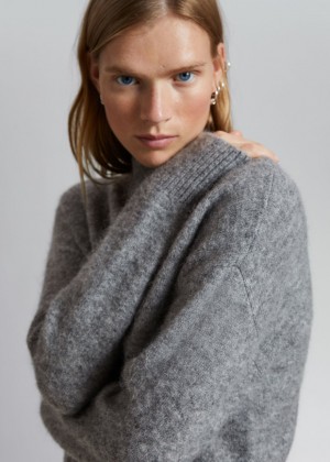 Sveter & Other Stories Cropped Mock Neck Knit Damske Siva | SK-JQ1693804