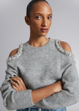 Sveter & Other Stories Cut-Out Knit Damske Siva | SK-WI6154397
