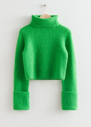Sveter & Other Stories Fold-Up Cuff Turtleneck Damske Zelene | SK-XO8317065