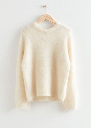 Sveter & Other Stories Fuzzy Knit Damske Krém | SK-KI5106732