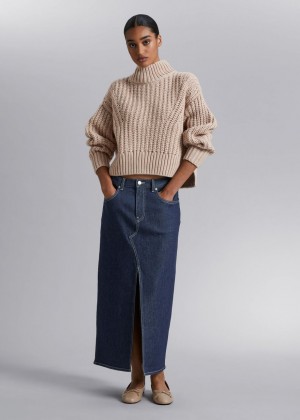 Sveter & Other Stories Heavy Knit Turtleneck Damske Béžové | SK-KH8047615