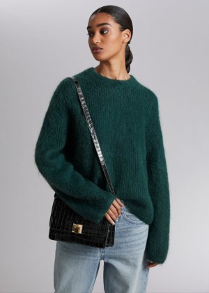 Sveter & Other Stories Mohair Sculpted-Sleeve Damske Zelene | SK-QJ7602435