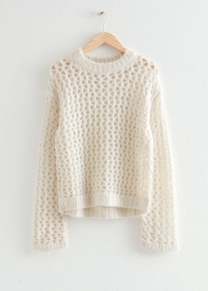 Sveter & Other Stories Oversized Heavy Knit Damske Biele | SK-MD5410326