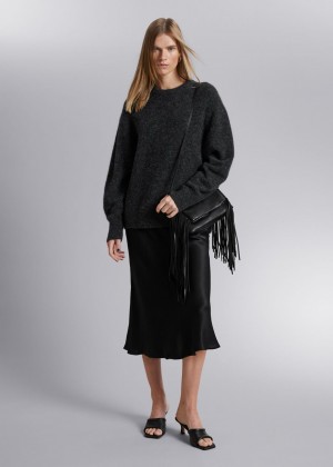 Sveter & Other Stories Relaxed Alpaca Knit Damske Tmavo Siva | SK-WX7361590