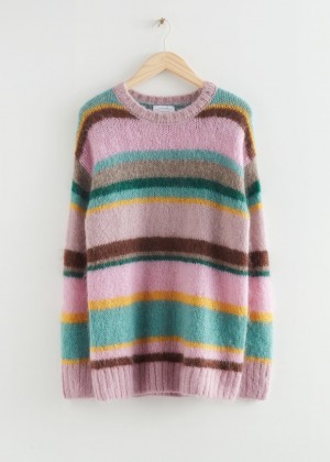 Sveter & Other Stories Relaxed Mohair Knit Damske Ruzove | SK-FJ5408261