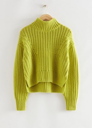 Sveter & Other Stories Robustný Vlna Knit Damske Zelene | SK-FC9306874
