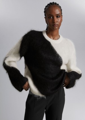 Sveter & Other Stories Two-Tone Knit Damske Čierne Biele | SK-MN8165047