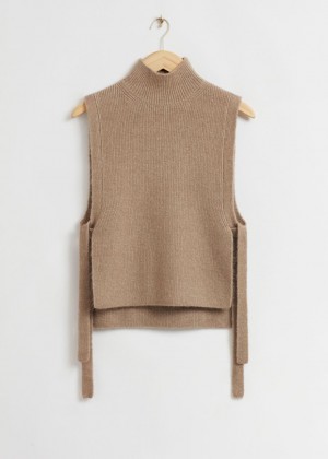 Sveter & Other Stories Vlna Bib Collar Damske Hnede | SK-LV4680397