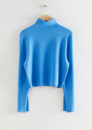 Sveter & Other Stories Voluminous Flared Sleeve Damske Modre | SK-ZN2978460
