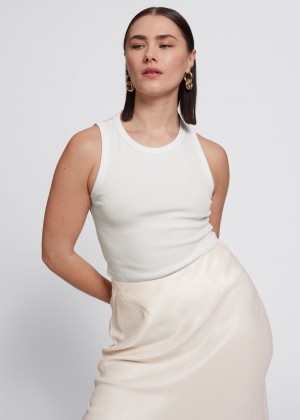 Tielko & Other Stories Fitted Jersey Damske Biele | SK-MZ5016734