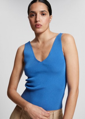 Tielko & Other Stories Rib Knit Damske Svetlo Modre | SK-UV7548932