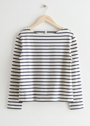 Topy & Other Stories Breton Stripe Damske Námornícka Modrá | SK-UF1329504