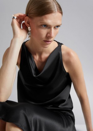 Topy & Other Stories Draped Front Damske Čierne | SK-JX7845031