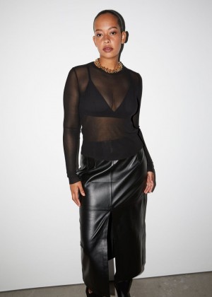 Topy & Other Stories Fitted Mulberry Silk Damske Čierne | SK-OP7640581