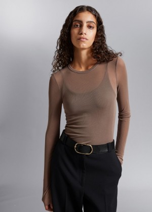 Topy & Other Stories Fitted Mulberry Silk Damske Hnede | SK-OK2940316