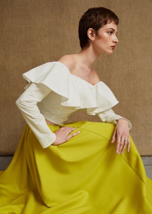 Topy & Other Stories Frilled Damske Biele | SK-WA9436120