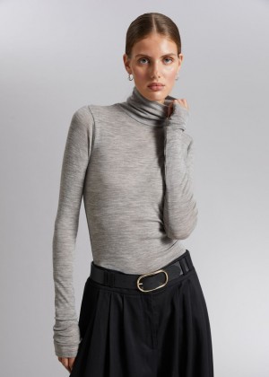 Topy & Other Stories Long-Sleeved Woolen Turtleneck Damske Siva | SK-WT5310826
