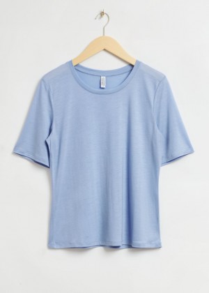 Topy & Other Stories Loose-Fit Crew-Neck Damske Svetlo Modre | SK-DX6174032