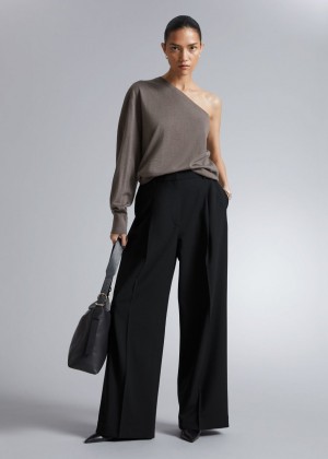 Topy & Other Stories One-Shoulder Merino Damske Hnede | SK-LB6257109