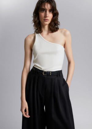 Topy & Other Stories One Shoulder Damske Biele | SK-JU3708416