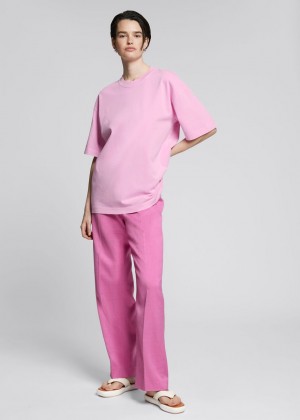 Topy & Other Stories Oversized Bavlnene Jersey Damske Ruzove | SK-KL2036981
