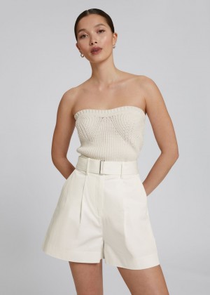 Topy & Other Stories Pletené Bandeau Tube Damske Biele | SK-VE3618950