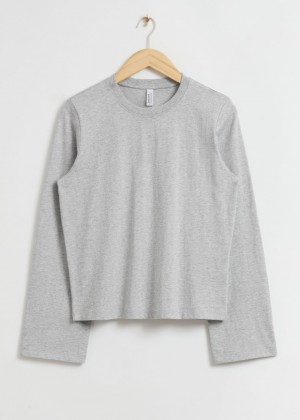 Topy & Other Stories Relaxed Organic Bavlnene Jersey Damske Siva | SK-QH8679105