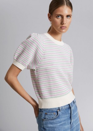 Topy & Other Stories Scallop Neck Knit Damske Viacfarebný | SK-OF8295716