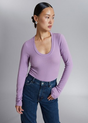 Topy & Other Stories Scooped Neck Damske Nachový | SK-QY8657243