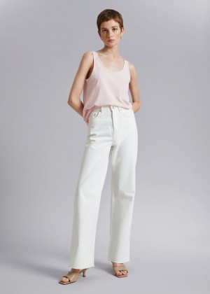 Topy & Other Stories Scooped Neck Linen Damske Svetlo Ruzove | SK-XG7640259