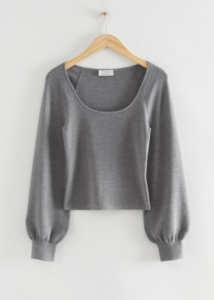 Topy & Other Stories Slim-Fit Soft Knit Damske Siva | SK-XG7426915