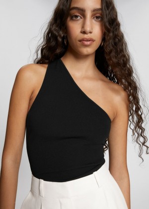 Topy & Other Stories Symmetrical One Shoulder Damske Čierne | SK-GV2973801
