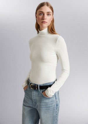 Topy & Other Stories Turtleneck Damske Biele | SK-FL6074582