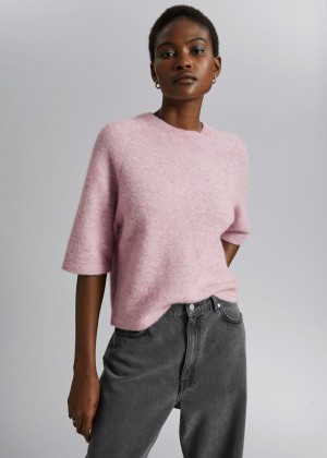 Tricko & Other Stories Boxy Alpaca Knit Damske Ruzove | SK-XZ0617358